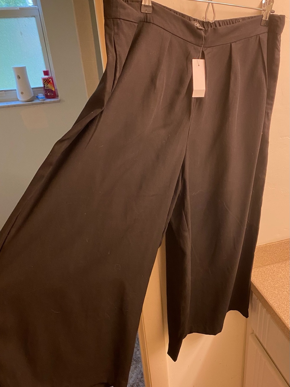 LOFT Wide-Leg Black Trousers